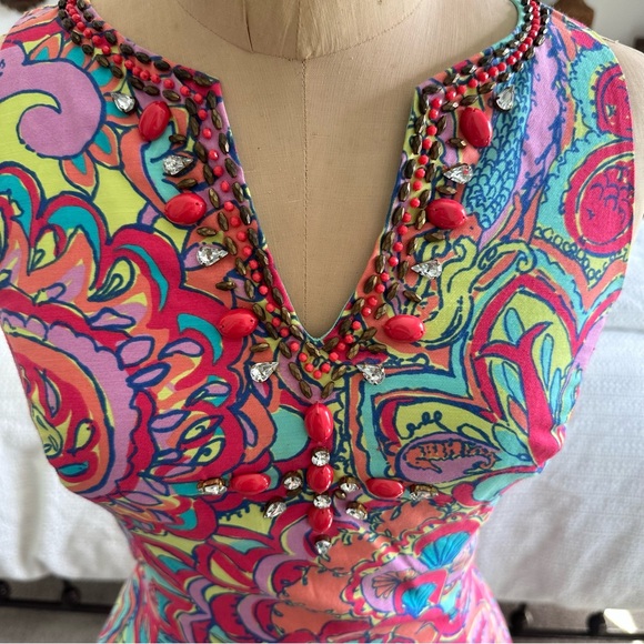 Lilly Pulitzer Lloyd Feeling Groovy Sleeveless Dress EUC size 0 - Picture 6 of 7